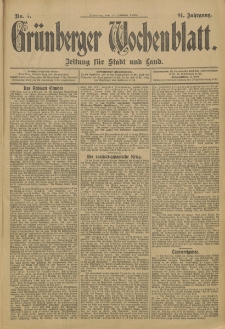 Grünberger Wochenblatt: Zeitung für Stadt und Land, No. 7. (17. Januar 1905)