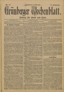 Grünberger Wochenblatt: Zeitung für Stadt und Land, No. 12. (28. Januar 1905)