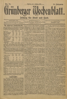 Grünberger Wochenblatt: Zeitung für Stadt und Land, No. 16. (7. Februar 1905)