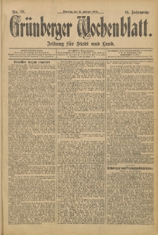 Grünberger Wochenblatt: Zeitung für Stadt und Land, No. 22. (21. Februar 1905)