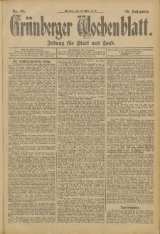 Grünberger Wochenblatt: Zeitung für Stadt und Land, No. 31. (14. März 1905)