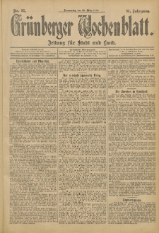 Grünberger Wochenblatt: Zeitung für Stadt und Land, No. 35. (23. März 1905)