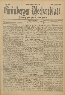 Grünberger Wochenblatt: Zeitung für Stadt und Land, No. 36. (25. März 1905)