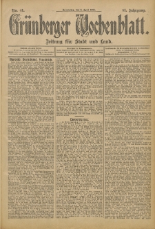 Grünberger Wochenblatt: Zeitung für Stadt und Land, No. 41. (6. April 1905)