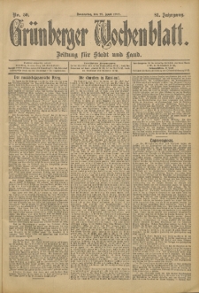 Grünberger Wochenblatt: Zeitung für Stadt und Land, No. 50. (27. April 1905)
