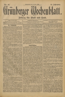 Grünberger Wochenblatt: Zeitung für Stadt und Land, No. 56. (11. Mai 1905)
