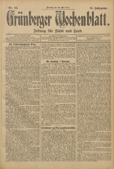 Grünberger Wochenblatt: Zeitung für Stadt und Land, No. 64. (30. Mai 1905)