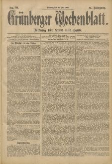 Grünberger Wochenblatt: Zeitung für Stadt und Land, No. 88. (25. Juli 1905)