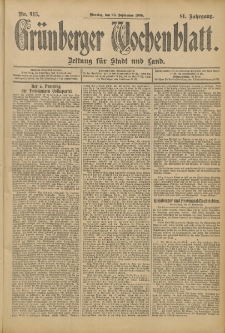 Grünberger Wochenblatt: Zeitung für Stadt und Land, No. 115. (26. September 1905)
