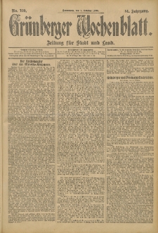 Grünberger Wochenblatt: Zeitung für Stadt und Land, No. 120. (7. Oktober 1905)