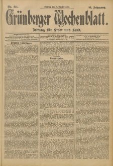 Grünberger Wochenblatt: Zeitung für Stadt und Land, No. 124. (17. Oktober 1905)