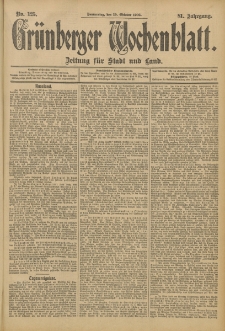 Grünberger Wochenblatt: Zeitung für Stadt und Land, No. 125. (19. Oktober 1905)