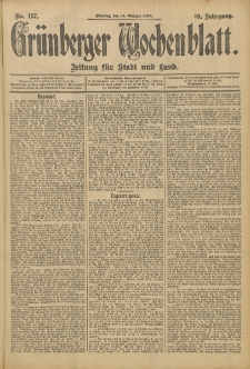 Grünberger Wochenblatt: Zeitung für Stadt und Land, No. 127. (24. Oktober 1905)