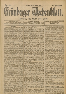 Grünberger Wochenblatt: Zeitung für Stadt und Land, No. 130. (31. Oktober 1905)