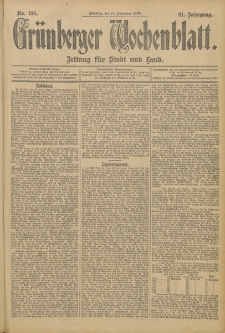 Grünberger Wochenblatt: Zeitung für Stadt und Land, No. 136. (14. November 1905)