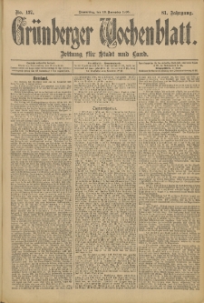 Grünberger Wochenblatt: Zeitung für Stadt und Land, No. 137. (16. November 1905)