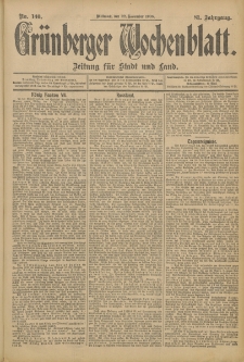 Grünberger Wochenblatt: Zeitung für Stadt und Land, No. 140. (22. November 1905)
