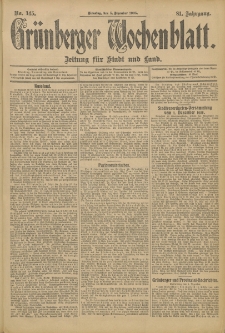 Grünberger Wochenblatt: Zeitung für Stadt und Land, No. 145. (5. Dezember 1905)