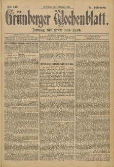 Grünberger Wochenblatt: Zeitung für Stadt und Land, No. 146. (7. Dezember 1905)