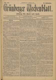 Grünberger Wochenblatt: Zeitung für Stadt und Land, No. 147. (9. Dezember 1905)