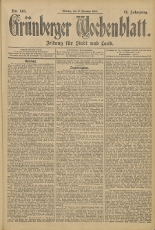 Grünberger Wochenblatt: Zeitung für Stadt und Land, No. 148. (12. Dezember 1905)