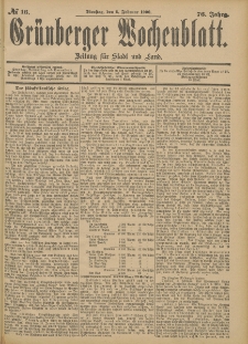 Grünberger Wochenblatt: Zeitung für Stadt und Land, No. 16. (6. Februar 1900)