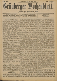 Grünberger Wochenblatt: Zeitung für Stadt und Land, No. 47. (18. April 1900)