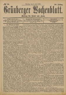 Grünberger Wochenblatt: Zeitung für Stadt und Land, No. 79. (3. Juli 1900)