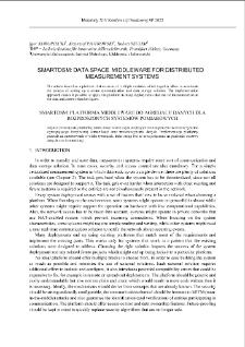 SMARTDSM: data space middleware for distributed measurement systems = SMARTDSM: platforma middleware do agregacji danych dla rozproszonych system&oacute;w pomiarowych