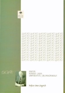 Doktor Honoris Causa Uniwersytetu Zielonog&oacute;rskiego - Profesor Owen Gingerich