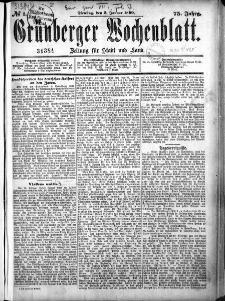 Grünberger Wochenblatt, No. 1. (3. Januar 1899)