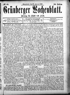 Grünberger Wochenblatt, No.12. (28. Januar 1899)