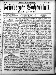Grünberger Wochenblatt, No. 9. (21. Januar 1899)