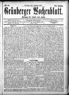 Grünberger Wochenblatt, No. 16. (7. Februar 1899)