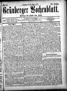 Grünberger Wochenblatt, No. 37. (28. März 1899)