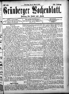 Grünberger Wochenblatt, No. 39. (2. April 1899)