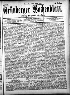 Grünberger Wochenblatt, No. 41.(6. April 1899)