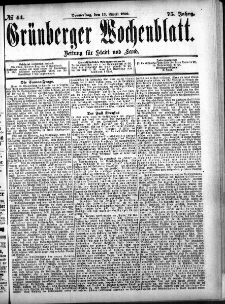 Grünberger Wochenblatt: Zeitung für Stadt und Land, No. 44. (13. April 1899)