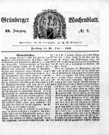 Grünberger Wochenblatt, No. 7. (18. Februar 1842)