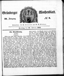 Grünberger Wochenblatt, No. 8. (25. Februar 1842)