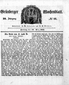 Grünberger Wochenblatt, No. 11. (18. März 1842)