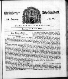 Grünberger Wochenblatt, No. 13. (1. April 1842)