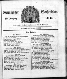 Grünberger Wochenblatt, No. 15. (15. April 1842)