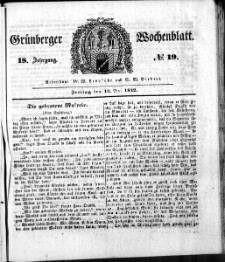 Grünberger Wochenblatt, No. 19. (13. Mai 1842)