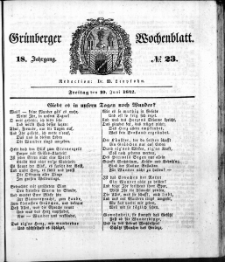Grünberger Wochenblatt, No. 23. (10. Juni 1842)