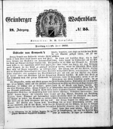 Grünberger Wochenblatt, No. 25. (24. Juni 1842)