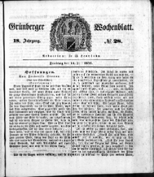 Grünberger Wochenblatt, No. 28. (15. Juli 1842)