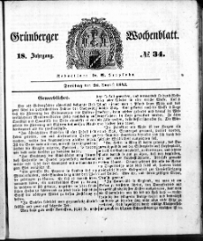 Grünberger Wochenblatt, No. 34. (26. August 1842)