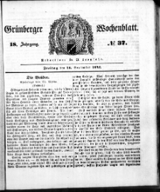 Grünberger Wochenblatt, No. 37. (16. September 1842)