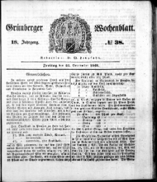 Grünberger Wochenblatt, No. 38. (23. September 1842)